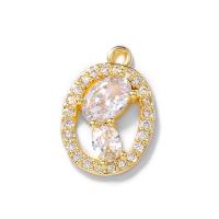 Cubic Zirconia Micro Pave Brass Pendant, durable & Mini & multifunctional & DIY & micro pave cubic zirconia, gold Approx 1mm 