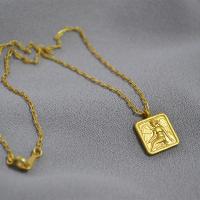 Ожерелье ручной латунные, Латунь, плакирован золотом, Винтаж & Женский, плакирование металлическим цветом, 18mm, длина:Приблизительно 18.11 дюймовый, продается Strand