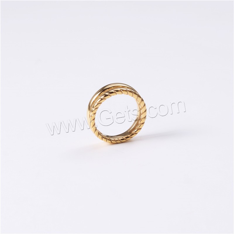 Stainless Steel Finger Ring, gold color plated, different size for choice & for woman & hollow, metallic color plated, Sold By PC