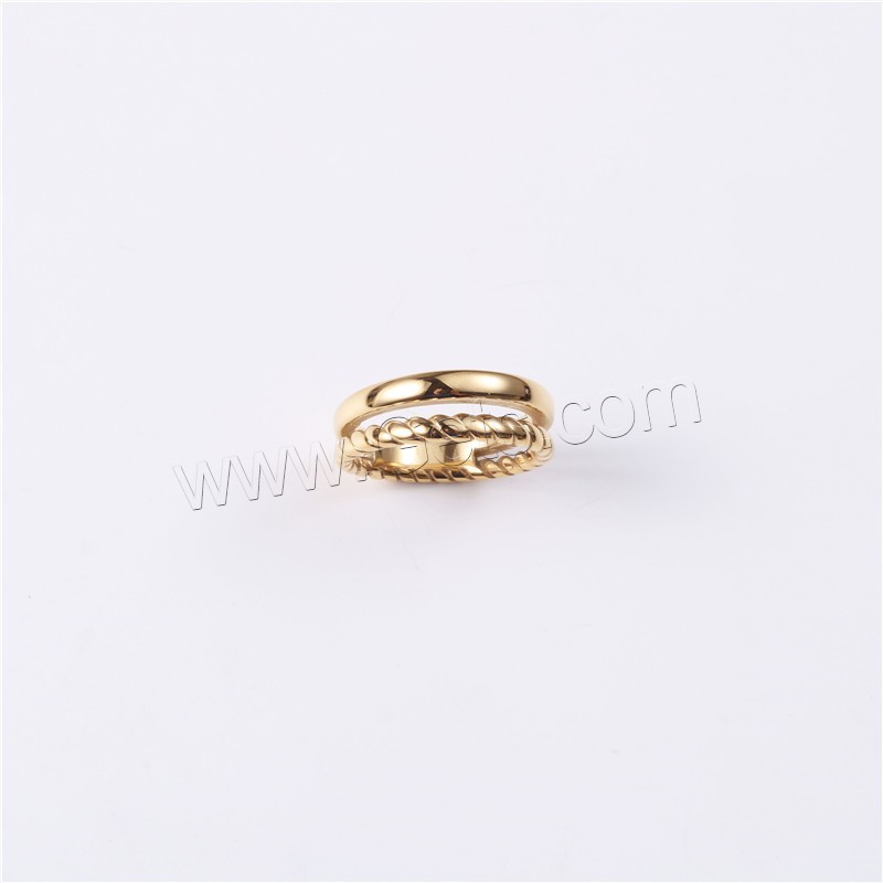 Stainless Steel Finger Ring, gold color plated, different size for choice & for woman & hollow, metallic color plated, Sold By PC