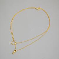 Fashion Multi Layer Necklace, Brass, gold color plated, for woman & multi-strand, metallic color plated Approx 19.68 Inch 