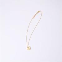 Titanium Steel Jewelry Necklace, with 1.96 inch extender chain, Heart, gold color plated, for woman, metallic color plated Approx 15.74 Inch 