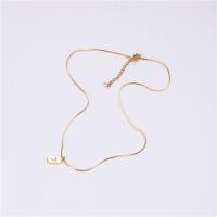 Titanium Steel Jewelry Necklace, gold color plated, for woman, metallic color plated Approx 16.53 Inch 