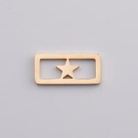 Stainless Steel Pendant Component, Square, plated, DIY & hollow 7*15mm 