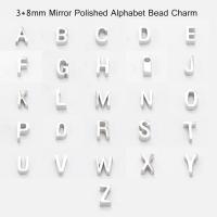 Stainless Steel Beads, Alphabet Letter, DIY 