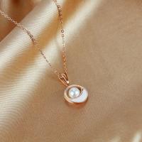 Stainless Steel Jewelry Necklace, with Plastic Pearl, plated, fashion jewelry & for woman 