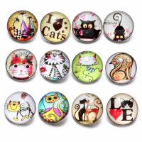 Glass Snap Button, durable & fashion jewelry 18mm 