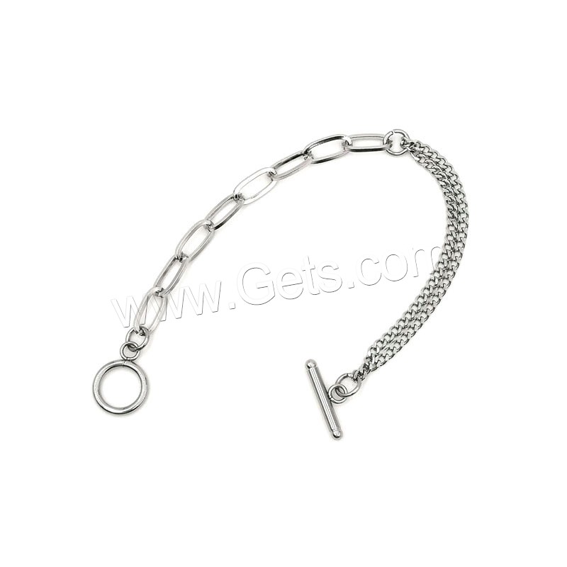 Titanium Steel Bracelet & Bangle, polished, Unisex & different size for choice, metallic color plated, 3mm,6mm, Sold By Strand