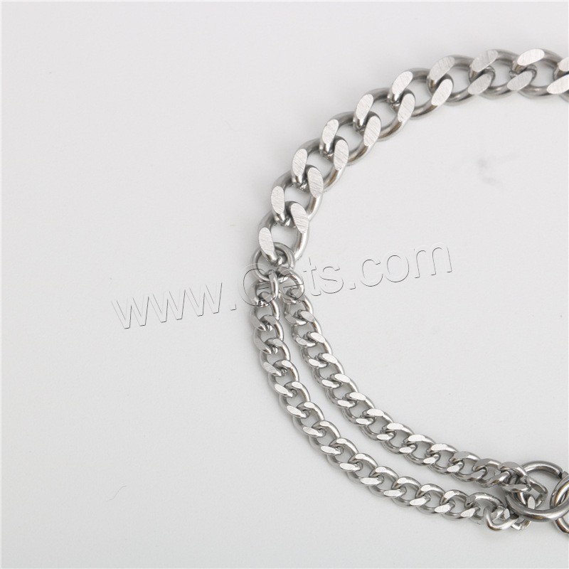 Titanium Steel Bracelet & Bangle, Unisex & different size for choice, metallic color plated, 3mm,5mm, Sold By Strand