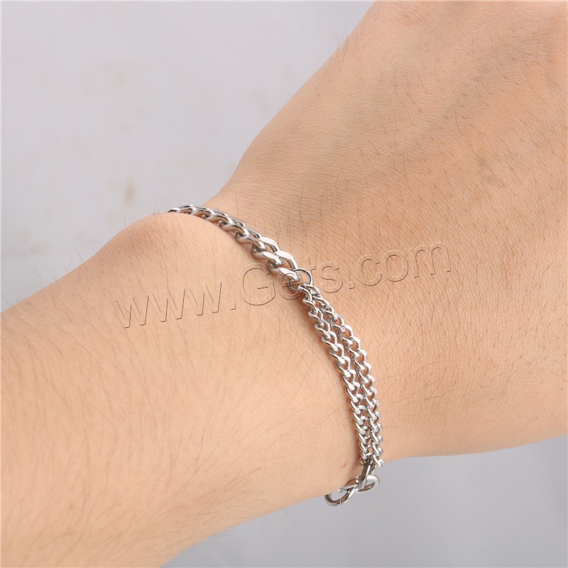 Titanium Steel Bracelet & Bangle, Unisex & different size for choice, metallic color plated, 3mm,5mm, Sold By Strand