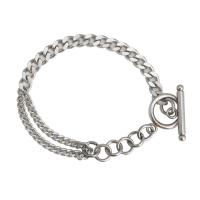 Titanium Steel Bracelet & Bangle, Unisex metallic color plated, 3mm,5mm 