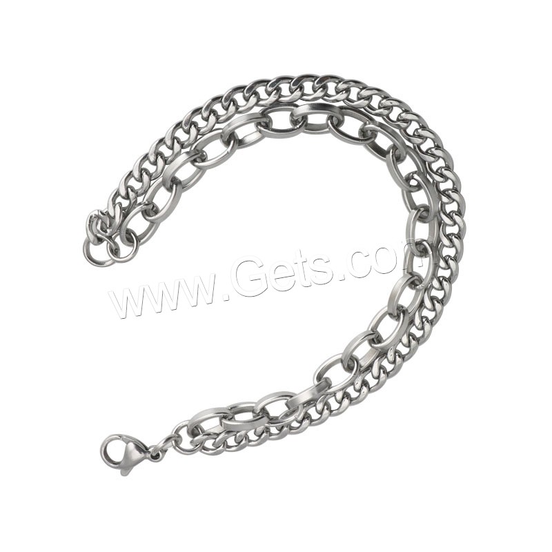 Titanium Steel Bracelet & Bangle, polished, Unisex & different size for choice & multi-strand, metallic color plated, 5mm,7mm, Sold By Strand