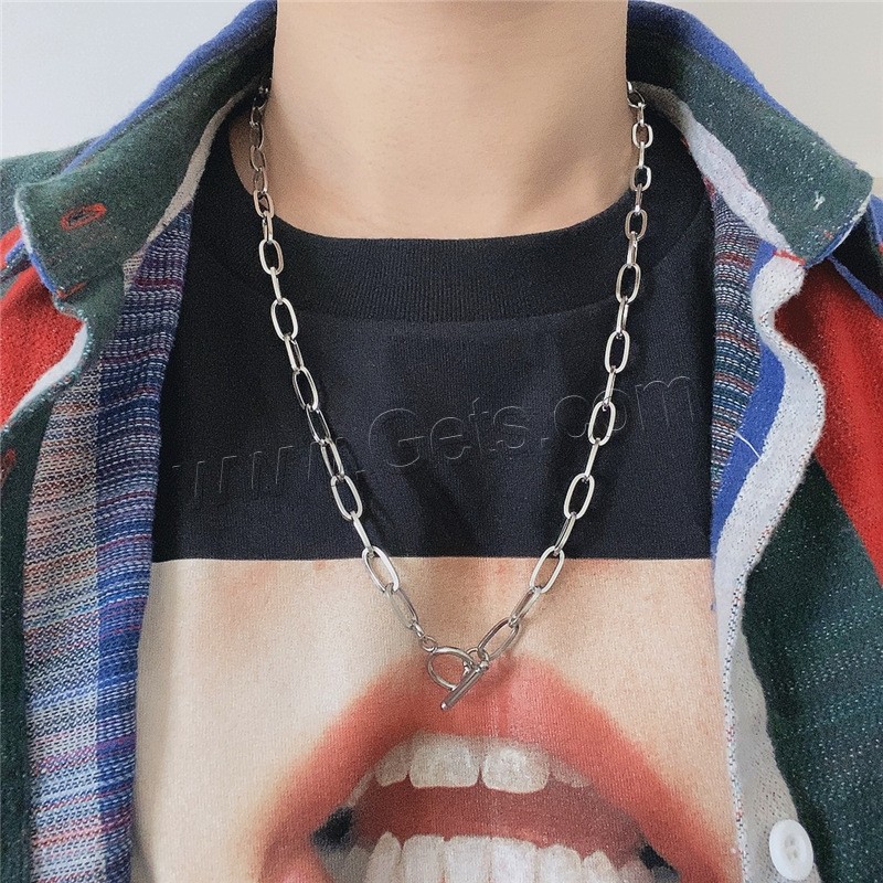 Titan Schmuck Halskette, Titanstahl, poliert, unisex & verschiedene Größen vorhanden, metallische Farbe plattiert, verkauft von Strang