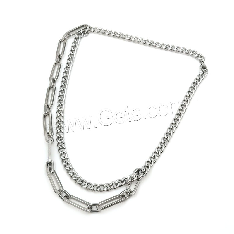 Titanium Steel Jewelry Necklace, polished, Unisex & different size for choice & multi-strand, metallic color plated, 6mm,8mm, Sold By Strand