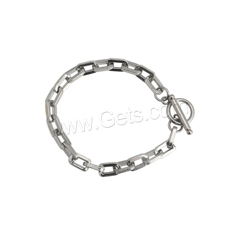 Titanium Steel Bracelet & Bangle, polished, Unisex & different size for choice, metallic color plated, Sold By Strand