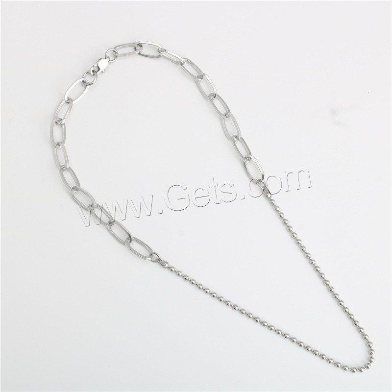 Titanium Steel Jewelry Necklace, polished, Unisex & different size for choice, metallic color plated, 6mm,3mm, Sold By Strand