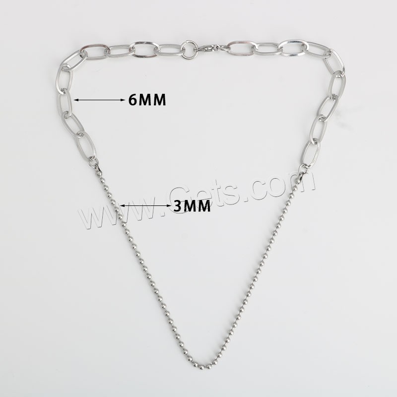 Титан ожерелье ювелирных изделий, титан, полированный, Мужская & разный размер для выбора, плакирование металлическим цветом, 6mm,3mm, продается Strand