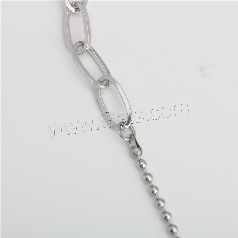 Titan Schmuck Halskette, Titanstahl, poliert, unisex & verschiedene Größen vorhanden, metallische Farbe plattiert, 6mm,3mm, verkauft von Strang