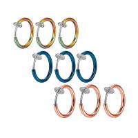 Stainless Steel Clip Earrings, Donut, plated, Unisex 