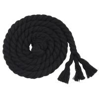 Cordón de algodón, Sostenible & Respirable & diverso tamaño para la opción, Negro, Vendido por KG