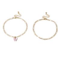 Zinc Alloy Anklet, fashion jewelry & for woman, gold, 270mm Approx 10.62 Inch 