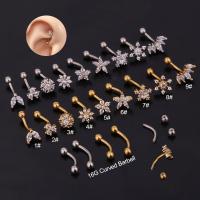 Stainless Steel Stud Earring, portable & durable & Mini & micro pave cubic zirconia 