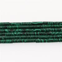 Natürliche Malachit Perlen, Zylinder, poliert, DIY, grün, 4x13mm, Länge:ca. 15.4 ZollInch, ca. 29PCs/Strang, verkauft von Strang