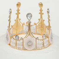 Bridal Tiaras, Zinc Alloy, with Plastic, Crown, plated, with rhinestone & hollow, metallic color plated 