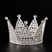 Bridal Tiaras, Metal Alloy, Crown, plated, with rhinestone & hollow 