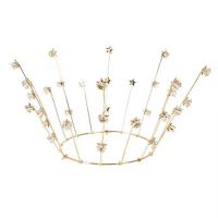 Bridal Tiaras, Metal Alloy, with Crystal, Crown, gold color plated, DIY, metallic color plated 