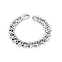Titanium Steel Bracelet & Bangle, polished, for man, silver color 