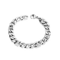Titanium Steel Bracelet & Bangle, polished, for man, silver color 
