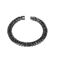 Titanium Steel Bracelet & Bangle, Unisex, black 