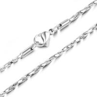 Мода нержавеющей стали ожерелье цепь, нержавеющая сталь, ювелирные изделия моды & Мужская, серебряный, продается PC