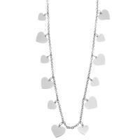 Ожерелье ручной латунные, Латунь, с цепь из нержавеющей стали, с 2 inch наполнитель цепи, Другое покрытие, Женский, плакирование металлическим цветом  1.5mm, длина:Приблизительно 17 дюймовый, продается Strand