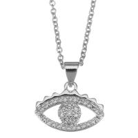 Cubic Zircon Micro Pave Brass Necklace, with stainless steel chain, with 2 inch extender chain, plated, micro pave cubic zirconia & for woman & hollow, metallic color plated 1.5mm Approx 17 Inch 