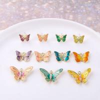 Zinc Alloy Enamel Pendants, with enamel, Butterfly, handmade & DIY 10*14mm 