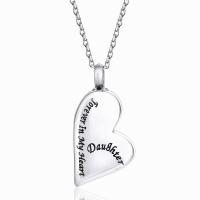 Titanium Steel Jewelry Necklace, Heart, polished, Unisex 29*18mm 