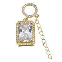 Cubic Zirconia Brass Pendants, plated, fashion jewelry & DIY & with cubic zirconia, nickel, lead & cadmium free 30mm Approx 7mm 