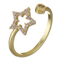 Brass Cuff Finger Ring, plated, fashion jewelry & for woman & with cubic zirconia, nickel, lead & cadmium free, 8mm,3mm 