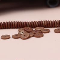 Dyed Wood Beads, Round, polished, durable & Mini & DIY coffee color 