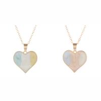 Enamel Zinc Alloy Necklace, with 2inch extender chain, Heart, gold color plated, oval chain & for woman Approx 16.5 Inch 