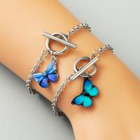 Enamel Zinc Alloy Bracelets, with enamel, Butterfly, plated, fashion jewelry & for woman nickel, lead & cadmium free 