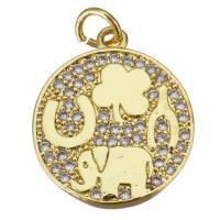 Cubic Zirconia Micro Pave Brass Pendant, plated, fashion jewelry & DIY & with cubic zirconia, nickel, lead & cadmium free Approx 3.5mm 