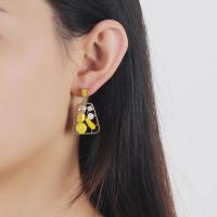 Zinc Alloy Drop Earring, gold color plated, for woman 