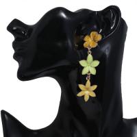 Emaille Zink Legierung Tropfen Ohrring, Blume, für Frau, keine, 78x22mm, verkauft von PC