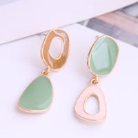 Enamel Zinc Alloy Drop Earring, cute & fashion jewelry & for woman, green 