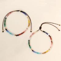 Gemstone Bracelets, Round, Unisex & adjustable 3mm Approx 7.5 Inch 