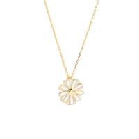 Sterling Silver Jewelry Necklace, 925 Sterling Silver, with 1.96inch extender chain, Daisy, plated, oval chain & for woman 9.7mm Approx 15.7 Inch 