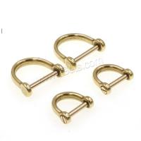 Brass Key Clasp Setting, Horseshoes, gold color plated, polished metallic color plated 